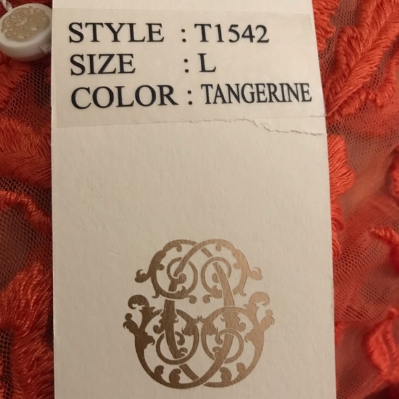 New Candella Orange Top sheer lace Tangerine, Sexy, club, party, cute, bright - Picture 7 of 12